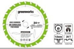 Диск пильный  по дереву для циркулярной пилы Greenworks, Арт. 2943407, 184x20 мм, 24T P/N: 2943407 P/N: 2943407