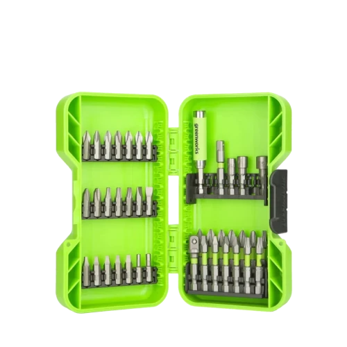 Набор бит, торцевых головок и адаптеров в кейсе Greenworks Арт. 2944207, 40 шт. P/N: 2944207 P/N: 2944207