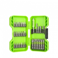 Набор бит, торцевых головок и адаптеров в кейсе Greenworks Арт. 2944207, 40 шт.