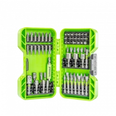 Набор бит, торцевых головок и адаптеров в кейсе Greenworks Арт. 2944407, 70 шт.