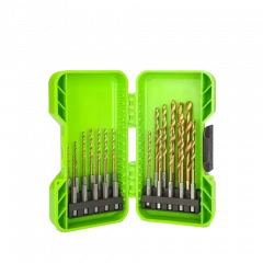 Набор сверл HSS-TiN 1,5-8,0 мм с шестигранным хвостовиком в кейсе Greenworks Арт. 2943907, 22 шт.