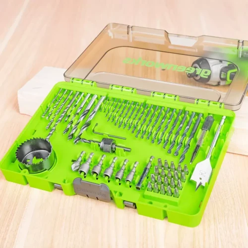 Набор сверл, бит и коронок в кейсе Greenworks Арт. 2944507, 60 предметов P/N: 2944507 P/N: 2944507